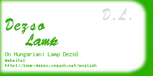 dezso lamp business card